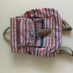 NWOT Franco Sarto pink striped backpack purse